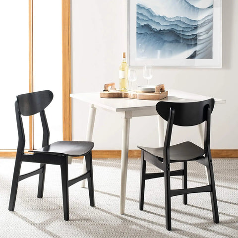 Home Lucca Retro Black Dining Chair, Wood, Set of 2