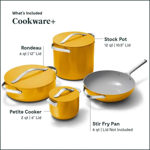 Cookware+ Collection - Specialty Cookware Set - Petite Cooker, Stir Fry Pan, Rondeau