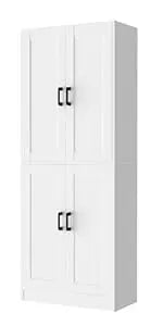 Kitchen Pantry Cabinet, 71" Tall Kitchen Storage Cabinet with Power Outlet, Freestanding Kitchen Hutch with countertop