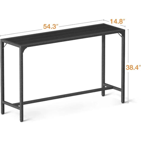 ODK Outdoor Bar Table, 55” Patio Bar Height Table, Tall Bar Counter Pub Dining Table with Weather Resistant Waterproof Top