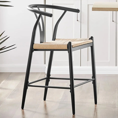 2024 New Springwood Wishbone Metal Counter Bar Stool 2 Pack for Indoor