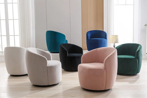 Bucket Chair Swivel Barrel Chair for Living Room Modern Accent Chair Living Room Chairs Velvet Upholstered Arm Chairs Bedroom