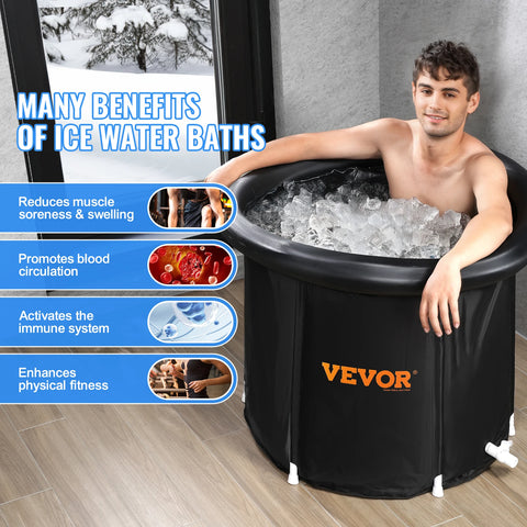 VEVOR Ice Bath Tub Cold Water Therapy Plunge Tub for Athletes Portable Outdoor Ice Barrel Plunge Pool Inflatable Folding Bathtub