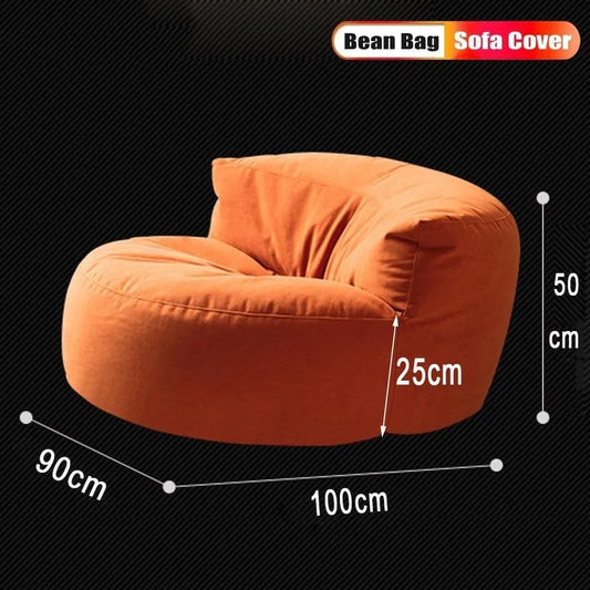 Bean Bag Chair Chenille Bean Bag Cover Washable Ultra Pouf No Filler Kids Adults Lazy Armchair Couch Floor Seating Living Room