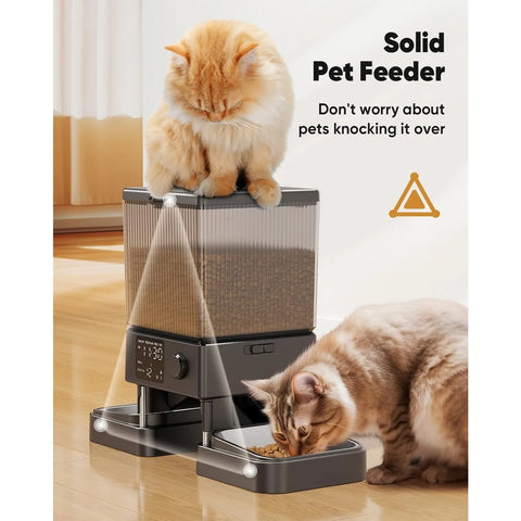 Automatic Cat Feeder for 2 Cats, 20 Cups/5L Automatic Cat Food Dispenser for Small Pets Indoor, Timed Cat Feeder for Dry Food