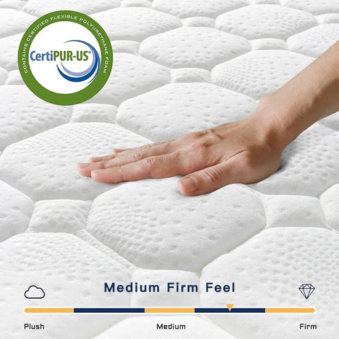 12 Inch Multilayer Hybrid California King Mattress - Multiple Sizes & Styles Available, Ergonomic Design with Memory Foam