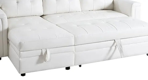 Sectional Sleeper Sofa with USB Ports-L-Shaped Couch Convertible Pull-Out Bed, Ample Storage,Timeless Design,Sturdy Construction