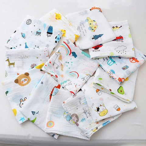 70x70cm Baby Blanket Ultra Soft Organic Cotton Newborn Swaddle Wrap Dual Layers Infant Feeding Burp Cloth Towel Scarf Baby Stuff