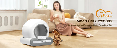 DOEL  Automatic Cat Litter Box Self Cleaning with App Control & Cat Litter Mat Smart Cat Toilet for Multiple Large Cats