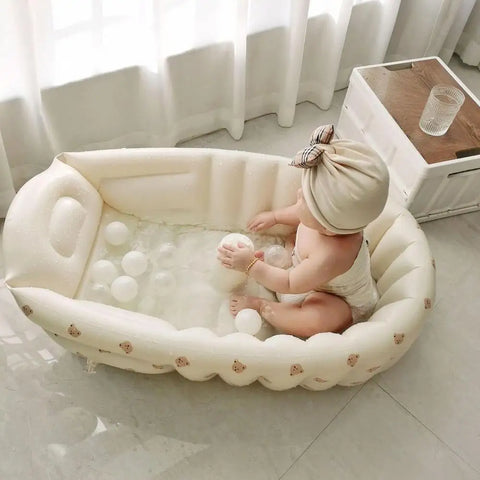 Baby Inflatable Bathtub Portable Baby Bath Tub Non-slip Travel Bathtub Mini Air Swimming Pool Child Thick Folding Shower Tub