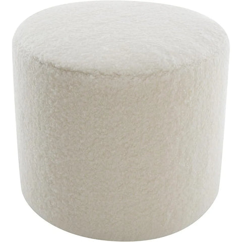 19-Inch Wide Round Pouf Ottoman Footstool, No Assembly Required, Stool Chair for Living Room