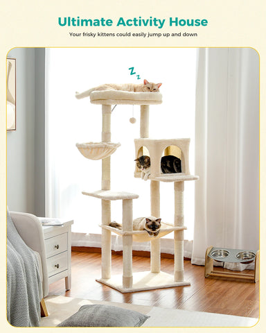 Domestic Delivery Multi-Level Cat Tree Tower Climb Furniture Scratching Post for Indoor House Pet Supplies Kitten Toy Cozy Condo