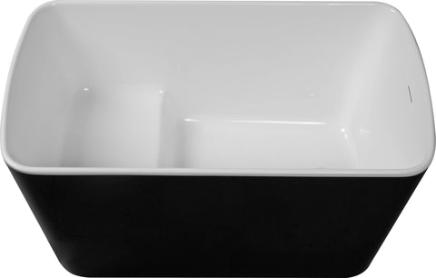 49'' x 28'' Acrylic Freestanding Soaking Bathtub, Square-shape Japanese Soaking Hot Tub, Sit-In Design with Chrome Overflow and