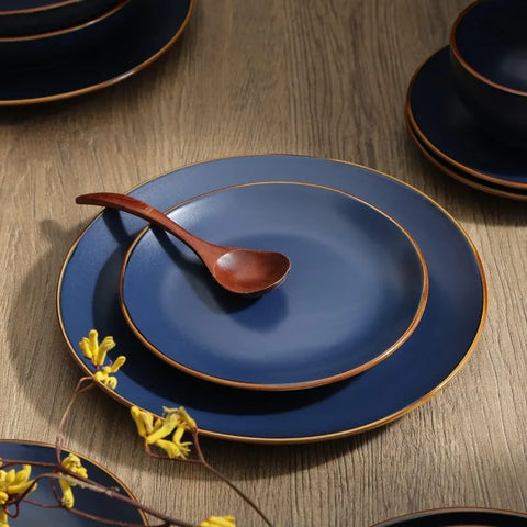 Brasa 16-Piece Dinnerware Set Stoneware, Blue