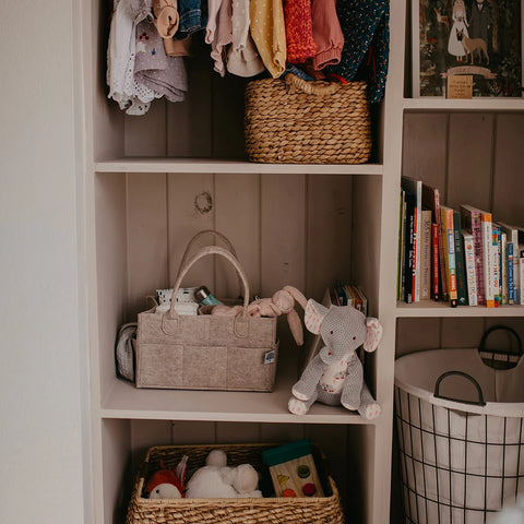 Baby Diaper Caddy - Nursery Storage Bin and Car Organizer for Diapers and Baby Wipes, Caddy Organizer Nursery Basket