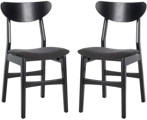 Home Lucca Retro Black Dining Chair, Wood, Set of 2