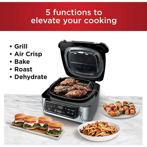 Foodi Pro 5-in-1 Indoor Integrated Smart Probe, 4-Quart Air Fryer, Roast, Bake, Dehydrate, an Cyclonic Grilling Technology,