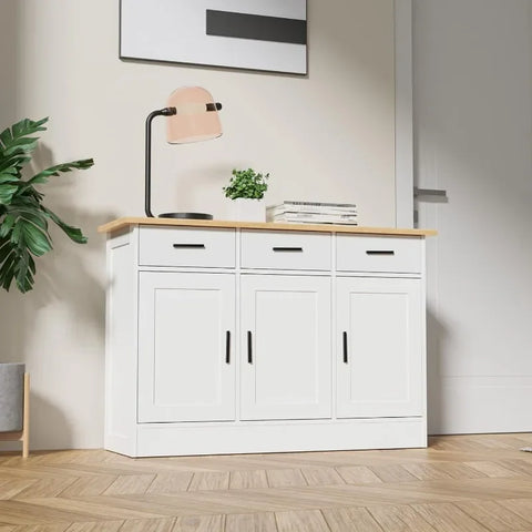 Kitchen Buffet Cabinet, Kitchen Storage Cabinet with 3 Doors and 3 Drawers, Accent Buffet Sideboard for Kitchen and Living Room