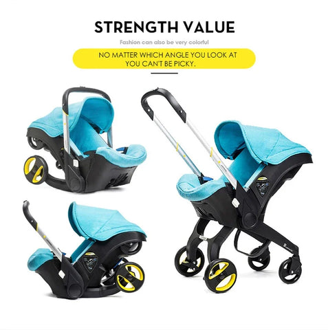 Baby Stroller 3 in 1 Pram Carriages For Newborn Lightweight Buggy Travel System Multi-function Cart