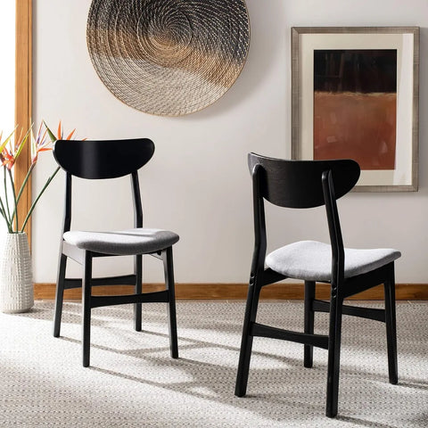 Home Lucca Retro Black Dining Chair, Wood, Set of 2