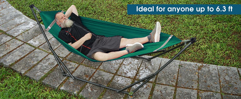 Hammock 600 lbs Capacity, Instant 20s Foldable Hammock Stand, 3-Year Warranty Hammock with Stand, 2 Person