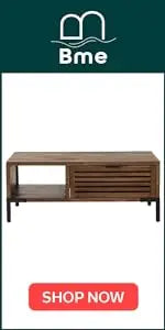 Bme Georgina Solid Wood Coffee Tables for Living Room,Coffee Table Mid Century Modern with 2 Symmetrical Storage Drawers &amp