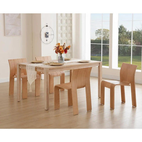 Modern Wood Dining Chairs Set of 4, Wooden Stackable Kitchen Chairs Modern Chairs for Guests Kitchen Office Wedding Party Picnic