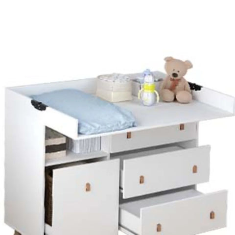 Lovinouse Baby Changing Table Dresser, 45" Premium Large Nursery Dresser with 4 Drawers & 1 Shelf, Diaper Changing Station Table