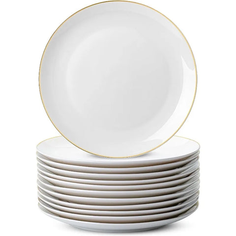 White Porcelain Dinner Plates, Set of 12, 10.5", White Dishes, Porcelain Dinner Plates, Plate Set for 12, Porcelain Plates