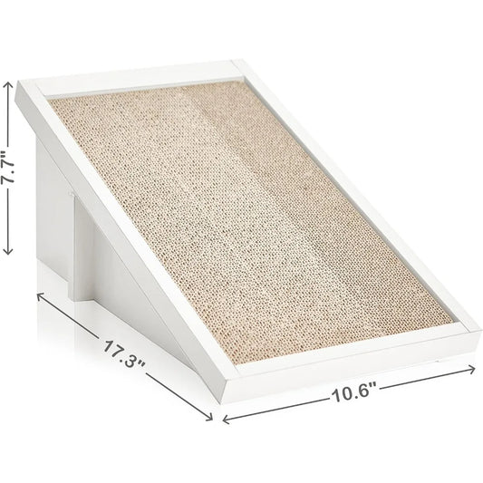 Premium Cat Scratcher Incline Wedge Scratchy Ramp - Reversible zBoard Lasts 5X Longer (Free Silvervine Organic Catnip)