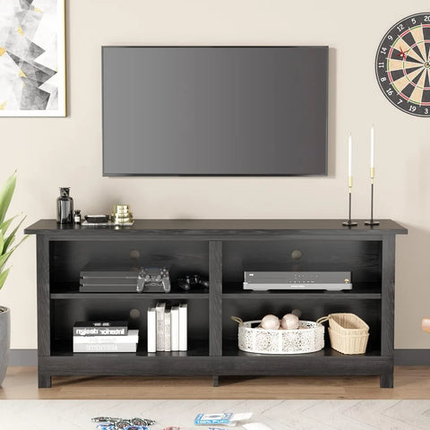 Modern TV Stand for 65" Television, Entertainment Center with Two Storage Cabinets, Retro Style Media Console for Living Room