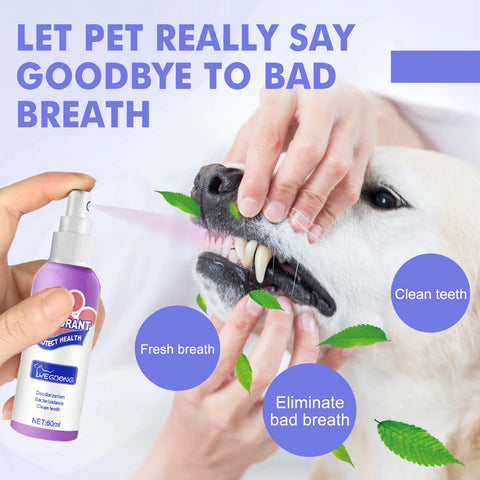 60ml Dog Breath Refreshing Spray Pet Mouth And Teeth Cleaning Mouthwash Cat Deodorant Spray No Teeth Damage Dog breath spray