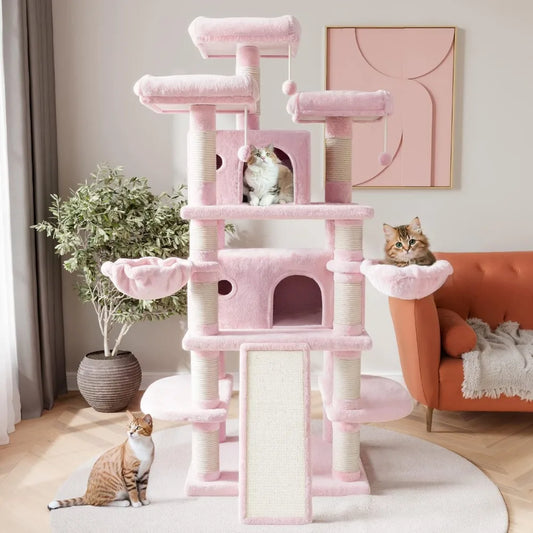 68 Inches Multi-Level Large Cat Tree for Large /Big Cat Tower with Condo/Cozy Plush Cat Perches/Sisal Scratching Posts