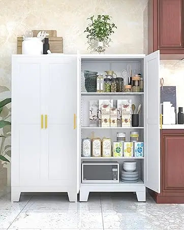 Kitchen Storage Cabinet, Kitchen Pantry Storage Cabinet with Doors and Shelves, Storage Cabinet with Adjustable Leveling Foot fo