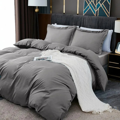 California King Duvet Covers - Ultra Soft and Breathable Bedding Comforter Sets Washed Microfiber 3 Pieces