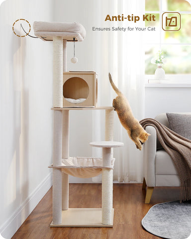 Multi-Level Cat Tree Tower with Condo Scratching Post for Cat Furniture House Cat Scratcher Cat Supplies Cat Toy