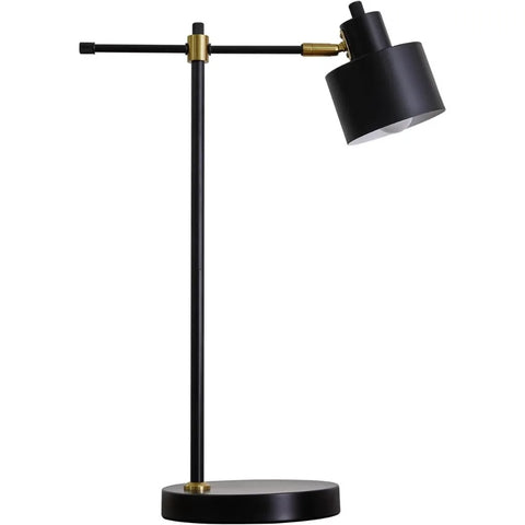 OYEARS Modern Industrial Desk Lamp for Reading LED 22.2“ Metal Table Lamp Light for Office Bedroom Study Room Living Room