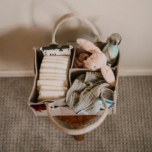 Baby Diaper Caddy - Nursery Storage Bin and Car Organizer for Diapers and Baby Wipes, Caddy Organizer Nursery Basket