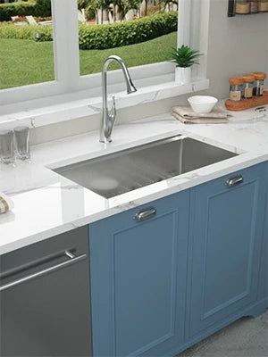 32 Inch Workstation Kitchen Sink -  32x19 Inch 16 Gauge Stainless Steel Single Bowl Sink with R10 Corners,