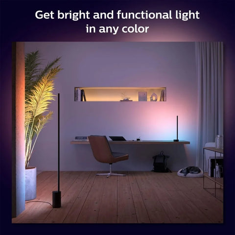 Signe Smart Table Lamp, Black - White and Color Ambiance LED Color-Changing Light - 1 Pack - Control with Hue App