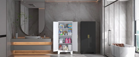 Kitchen Storage Cabinet, Kitchen Pantry Storage Cabinet with Doors and Shelves, Storage Cabinet with Adjustable Leveling Foot fo