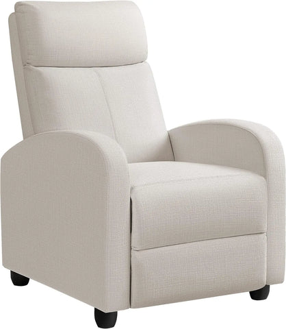 Recliner Chair Adjustable Home Theater Single Fabric Recliner Sofa Furniture with Thick Seat Cushion and Backrest Modern