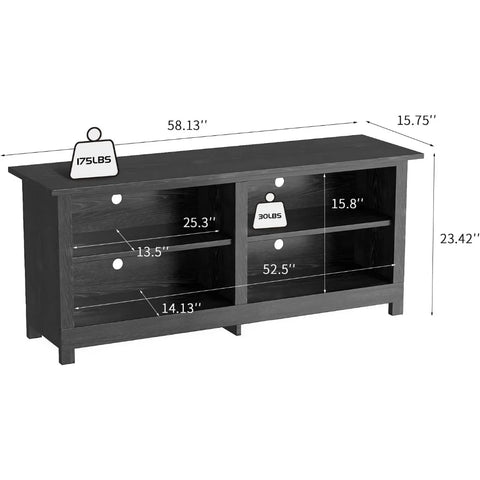 Modern TV Stand for 65" Television, Entertainment Center with Two Storage Cabinets, Retro Style Media Console for Living Room