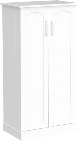 50" LED Kitchen Pantry Storage Cabinets - Standing Food Cabinets Cupboards with 2 Doors with Racks and Shelves Adjustable