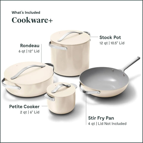 Cookware+ Collection - Specialty Cookware Set - Petite Cooker, Stir Fry Pan, Rondeau