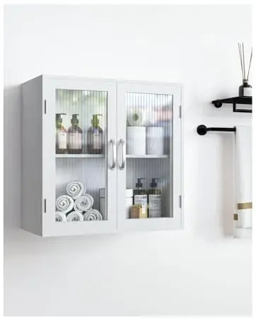 50" LED Kitchen Pantry Storage Cabinets - Standing Food Cabinets Cupboards with 2 Doors with Racks and Shelves Adjustable