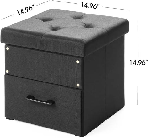 Otto & Ben 45" Storage Ottoman with SMART LIFT Top, Upholstered Tufted Bench, Foot Rest, Brown, 14.96"D x 44.88"W x 14.96"H