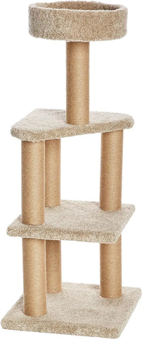 Cat Tree Indoor Climbing Activity Tower with Scratching Posts, Large, 17.7" x 45.9", Beige