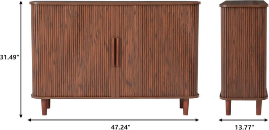 Sideboard Buffet Cabinet, Storage Cabinet with Sliding Doors and Handles, Modern Wooden Sideboard Cabinet for Living Room