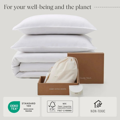 Cotton Tencel Duvet Cover Set - Luxe Duvet Cover Soft, Textured Bedding Set Eucalyptus Lyocell, Perfect for House Warming Gift